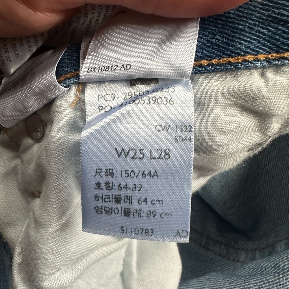 Levi's Distressed Blue Straight Leg Jeans - Picture 5 of 5